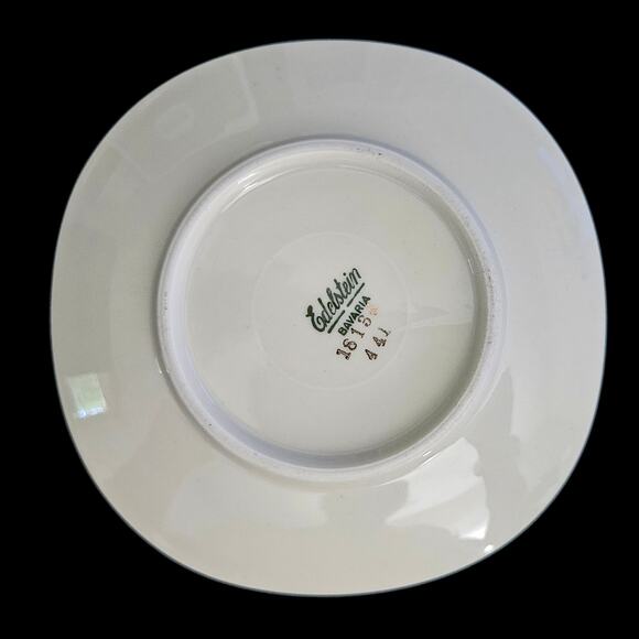 Edelstein Bavaria Germany Pink Floral Gold Trim 4.75" Bread Plates – Set of 2 - Picture 3 of 4